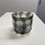 Contemporary Smoke Gray + White Geometric Art Glass Bowl Vase For Sale - Image 4 of 12
