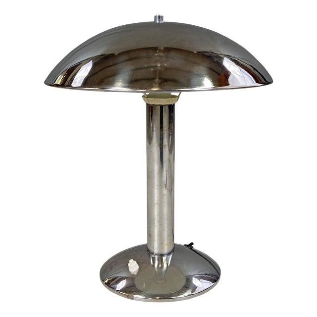 Art Deco Chrome Table Lamp, 1930s For Sale