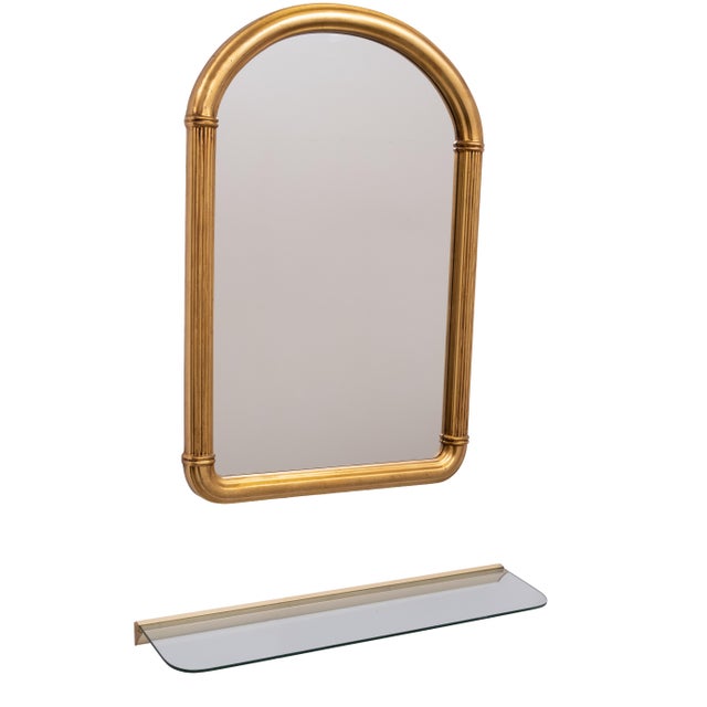 1970s Hollywood Regency Gold Mirror and Consolem Belgium, 1970s, Set of 2 For Sale - Image 5 of 8