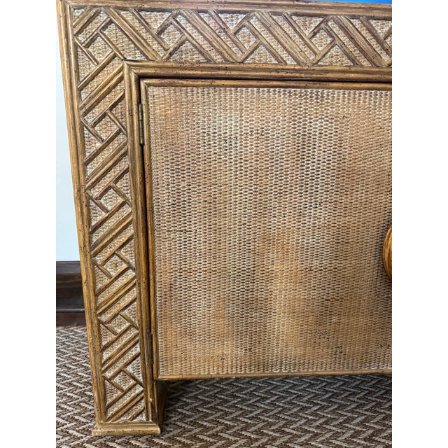 Faux Bamboo and Seagrass Cabinet For Sale In Tampa - Image 6 of 8
