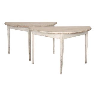 Swedish Demi-Lune Console Tables, Set of 2 For Sale
