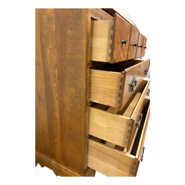 Vintage Ethan Allen Heirloom Early American Maple & Birch Secretary Desk & Hutch For Sale