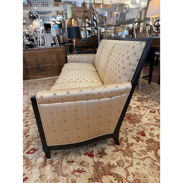 Champagne Donghia Golden Sofa With Exposed Wood Frame For Sale - Image 8 of 12