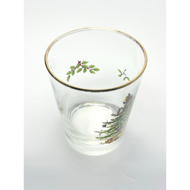 1990s Spode “Christmas Tree” Double Old Fashioned Tumbler Drinking Glasses - Set of 8 For Sale In Dallas - Image 6 of 6