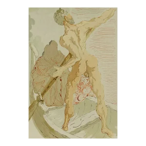 Dali Woodcut Hell 3 Charon Passage of Acheron