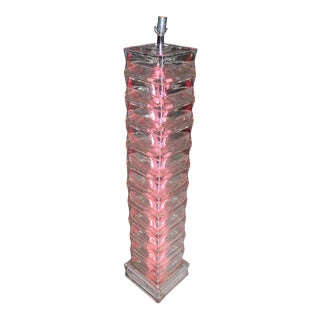 Italian Glass Block Mid-Century Modern Floor Lamp For Sale