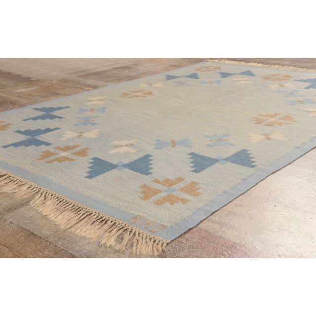 Vintage Swedish Rollakan Rug, 04'06 X 06'11 For Sale - Image 9 of 11