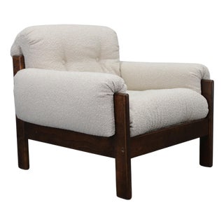 Mid-Century Bouclé Armchair, Czechoslovakia, 1970s For Sale