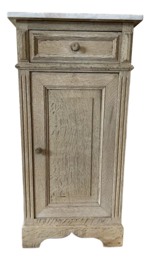 1900s Century French Bleached Oak Nightstand
