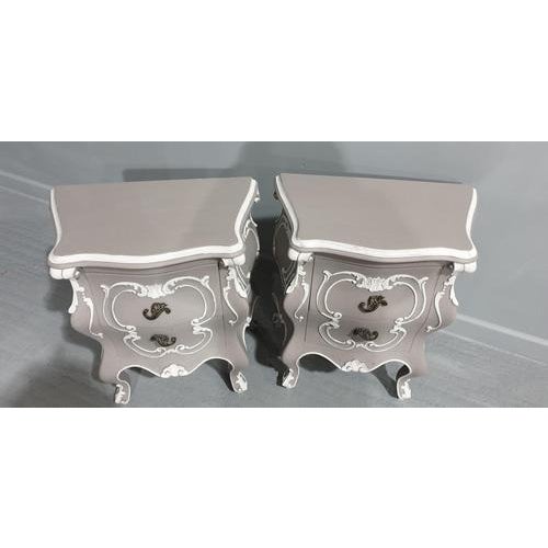 Rococo Bedside Lamp Chests of Drawers, Set of 2 For Sale - Image 4 of 8