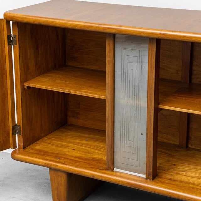 Mobile Sideboard in Wood and Glass, 1940s For Sale - Image 12 of 14