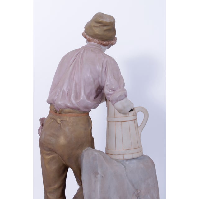 Royal Dux Bohemian Peasant Boy Pottery Figure Statue For Sale - Image 12 of 15