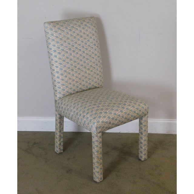 Vintage 1970's Custom Upholstered Set 6 Parsons Dining Chairs Chairish