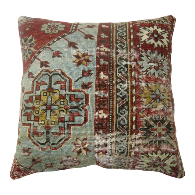 Early 20th Century Shabby Chic Rug Pillow For Sale