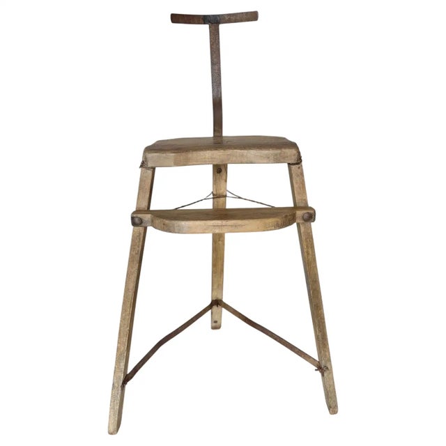 Found in the South of France, this one of a kind Late 19th Century French Wood and Iron Artist Work Chair dates back to...
