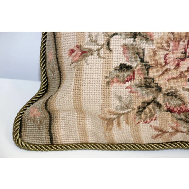 Vintage French Aubusson Tapestry Style Needlepoint Lumbar Pillow For Sale - Image 10 of 13