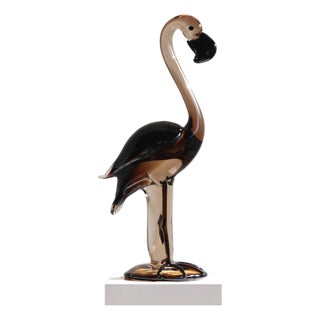 Murano Glass Flamingo Sculpture by Franco Bottaro, 1960s For Sale