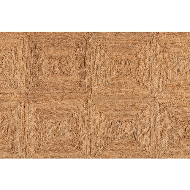 Transitional Part & Parcel Goods Jute Block Runner, 2’6”x12’, Natural For Sale - Image 3 of 4