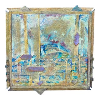 Original Listed Artist Helene Steene Mixed Media Painting - Artwork, Signed, Dated For Sale