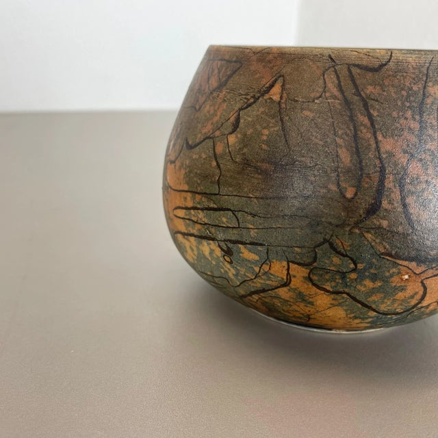 Blue Abstract Ceramic Studio Pottery Object from Gerhard Liebenthron, Germany, 1970s For Sale - Image 8 of 18