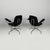 1960s Italian Modern Swivel Office Chairs in Steel and Faux Leather, 1960s, Set of 2 For Sale - Image 5 of 17