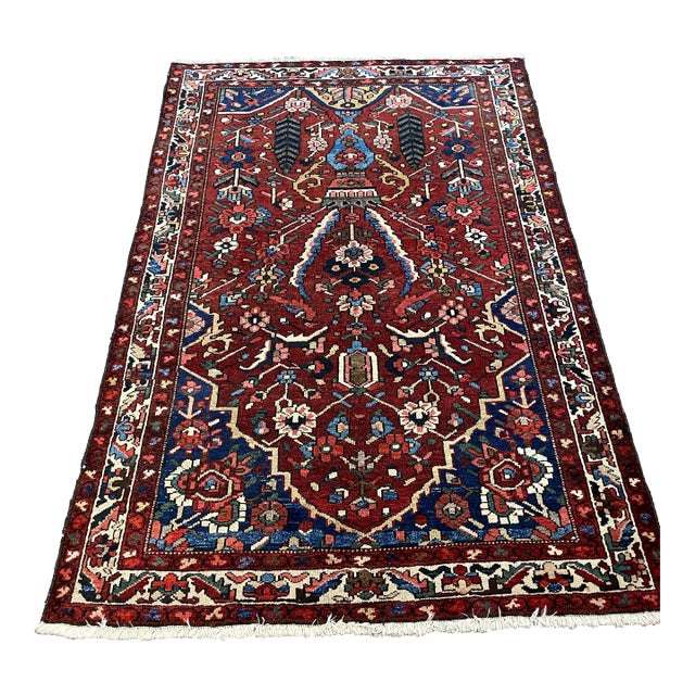 4'6" X 6'6" Old Persian Bakhtiari Area Rug For Sale