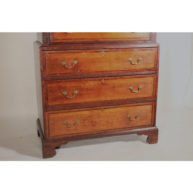 Early 19th Century Antique George III Style Oak Chest on Chest For Sale - Image 5 of 14
