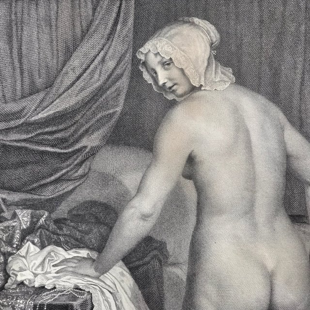 Aqua Jacob Van Loo, Bedtime, 1800s, Glass, Wood and Paper For Sale - Image 8 of 15