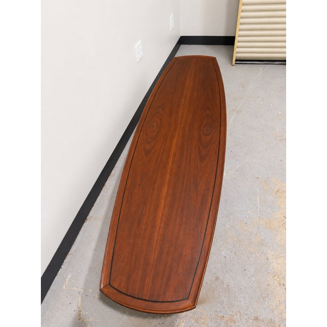 Vintage Mid-Century Modern surfboard coffee table from Drexel’s Declaration collection. The table features an...