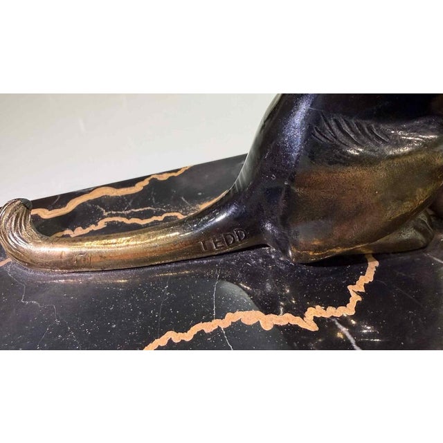 French Art Deco Sculptural Bookends with Panthers by Tedd, 1930s, Set of 2 For Sale - Image 9 of 10