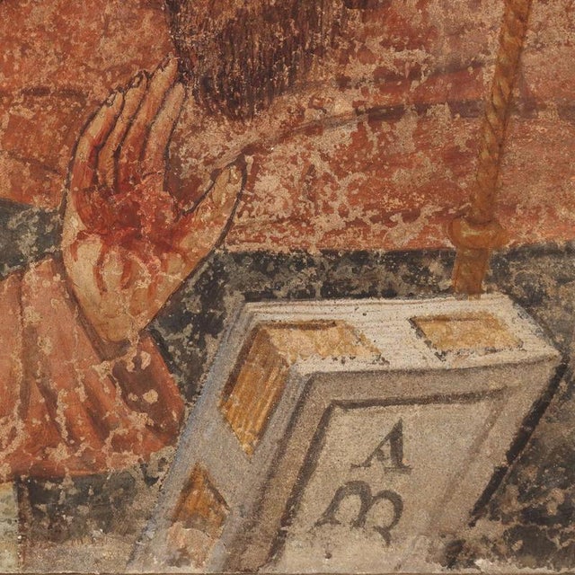 Imitation Fresco Fragment with Face of Saint Anthony the Abbot For Sale - Image 6 of 11