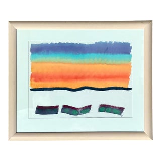 Framed Abstract Joe Orffeo Watercolor Painting For Sale
