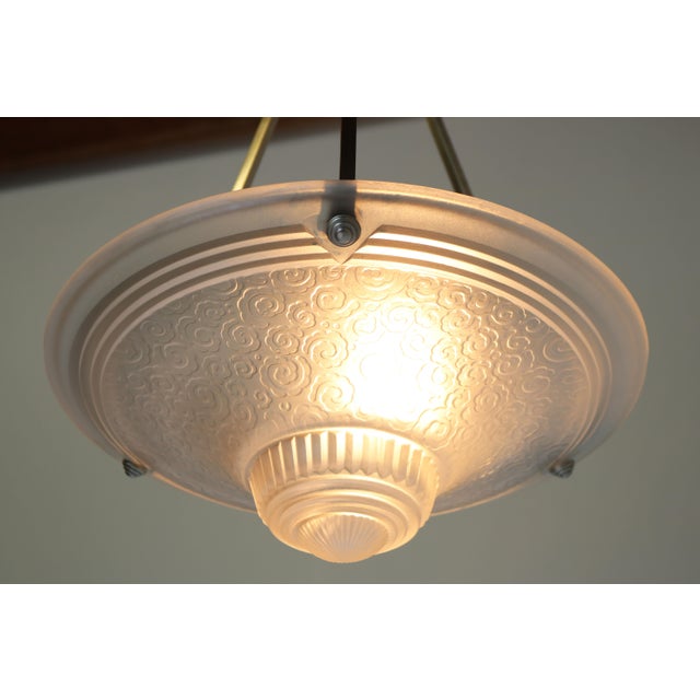 1930s French Art Deco Pendant Light from Muller Freres Luneville, 1930s For Sale - Image 5 of 15