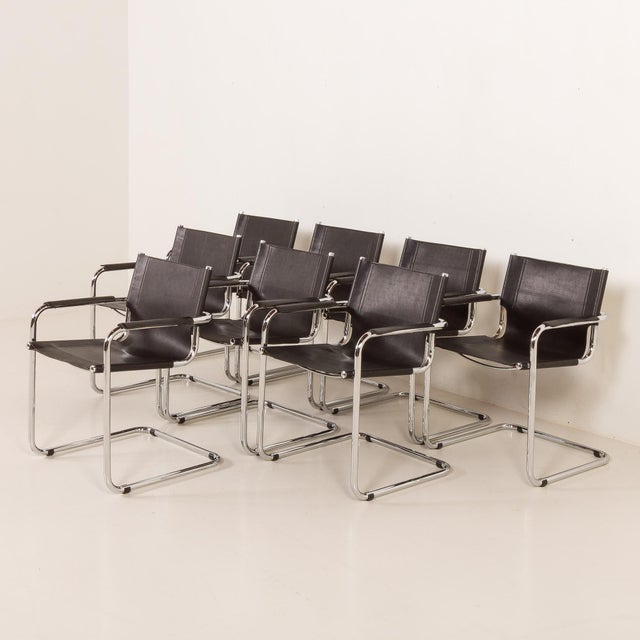 1970s Bauhaus Italian Chairs attributed to Matteograssi, 1970s, Set of 8 For Sale - Image 5 of 18