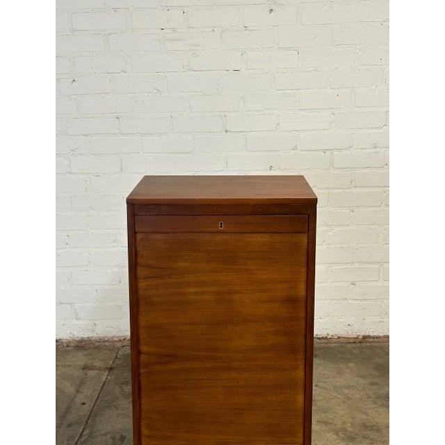 1960s 1960s Danish Vertical Tambour File Cabinet For Sale - Image 5 of 12