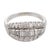 Contemporary Mid Century Baguette and Round Diamond Platinum Ring, Size 5.75 For Sale - Image 3 of 6