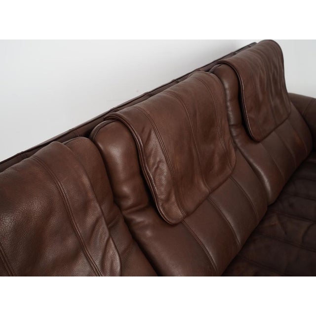 Swiss Brown Leather Sofa from de Sede, 1970s For Sale - Image 17 of 18