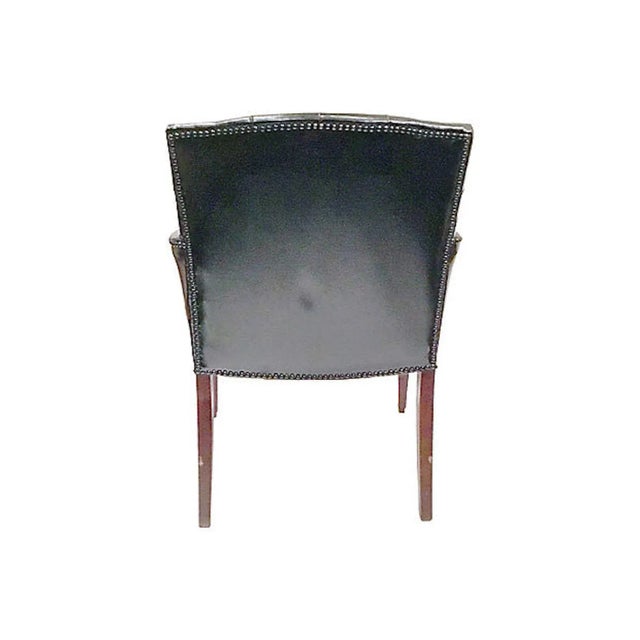 Mid-Century Modern Vintage Mid CenturyTufted Leather Bergère For Sale - Image 3 of 10