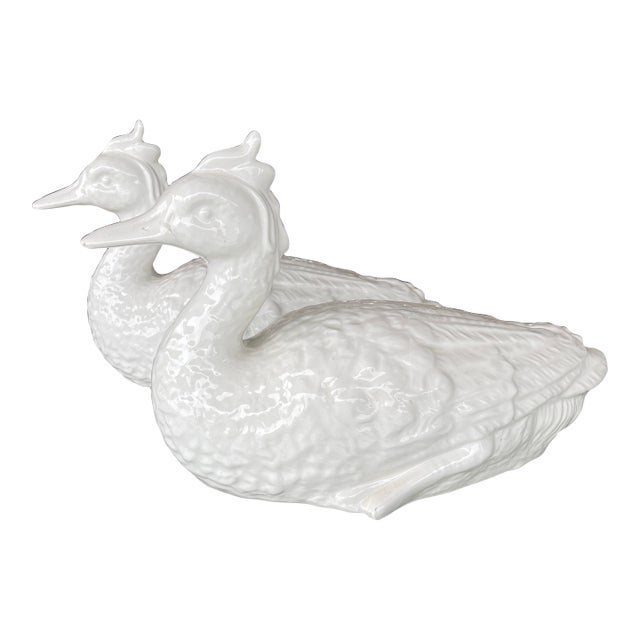 Pair of Mid 20th Century Blanc De Chine Ducks by Este Ceramiche for Tiffany and Co For Sale