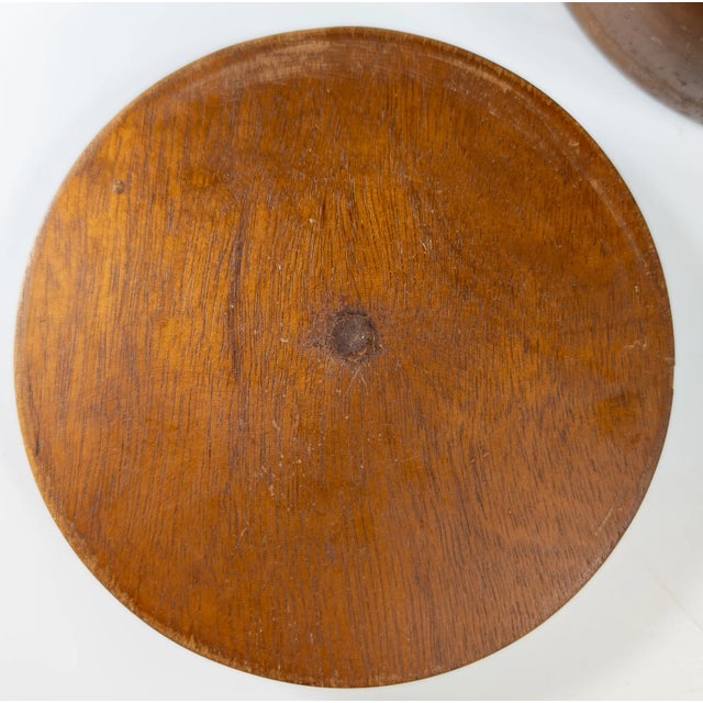 Brown Mid-Century Modern Treenware Style Turned Walnut Covered Jar Box For Sale - Image 8 of 12