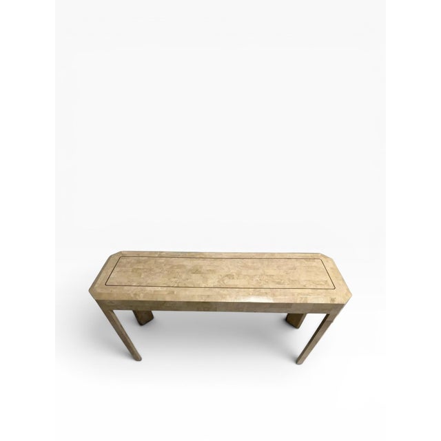 1980s 1980s Maitland-Smith Tessellated Stone Console With Brass Inlay Accents For Sale - Image 5 of 13
