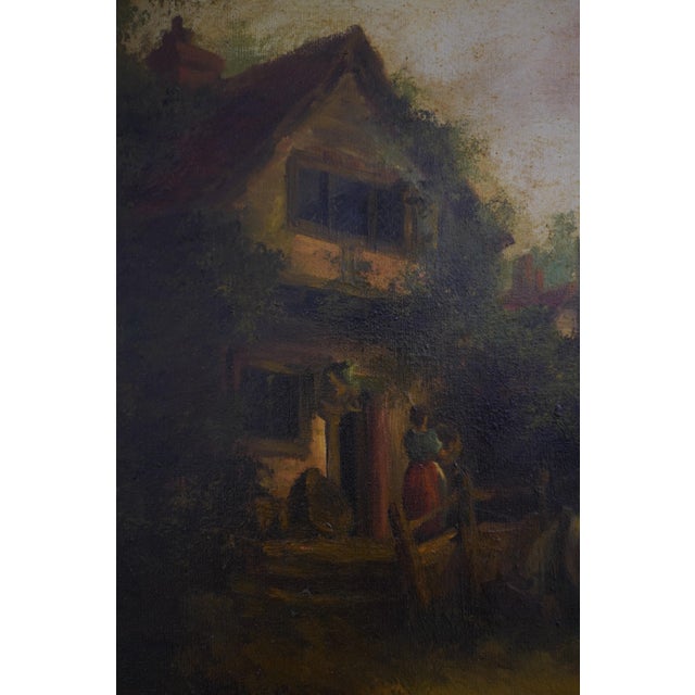 1900 - 1909 Henry Harvey Oil on Canvas Large Farm Scene Painting - Signed For Sale - Image 5 of 12