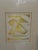 Pair of signed 1976 artists proof of color etchings featuring soft geometric abstraction in warm yellow, sage, and ivory...