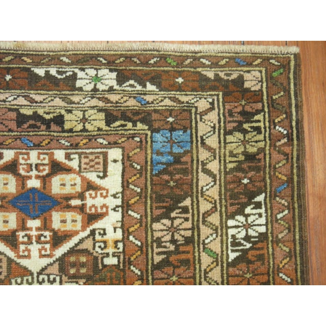 Contemporary Zabihi Collection Colorful Antique Caucasian Rug - 3'6" x 4'8" For Sale - Image 3 of 6