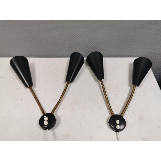 Wall Lamps with Brass Arms, Danish, 1970s, Set of 2 For Sale - Image 13 of 13