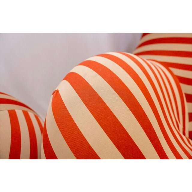 Textile Gaetano Pesce “Big Mama” (Up5_6) Chair & Ottoman for B&b Italia – Red/White Stripe – Like New For Sale - Image 7 of 11