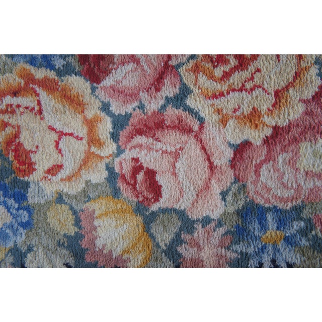 Black Karastan Decorette Floral Bouquet Modern Oval Area Rug Mat 60" For Sale - Image 8 of 14