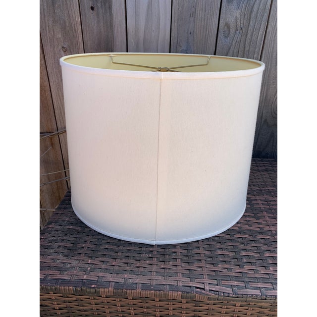 Mid-Century Modern Vintage Oval Linen Lampshade – 2 Available For Sale - Image 3 of 4