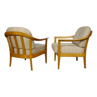 Mid-Century Cherry Wood Club Chairs by Klaus Warzecha for Wilhelm Knoll, 1970s, Set of 2 For Sale
