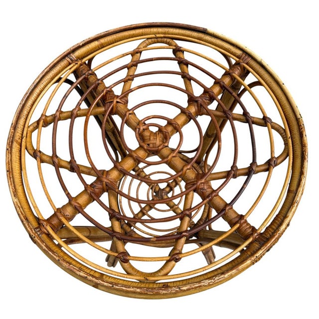 Vintage French Rattan Side Table, 1950s For Sale - Image 14 of 18